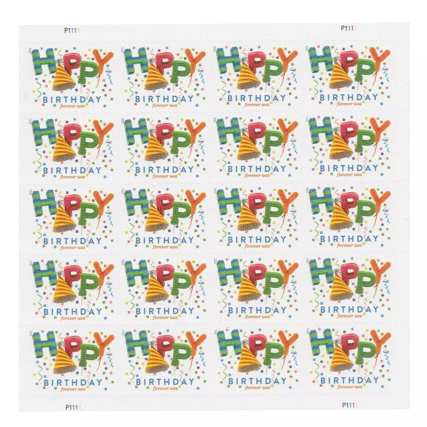 2021 Happy Birthday 100pcs/Pack